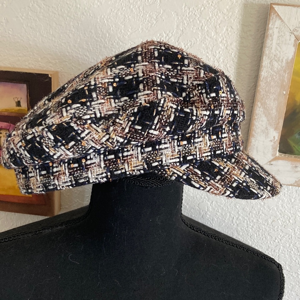 Free People Tweed Baker Boy Hat NWOT - Picture 3 of 6
